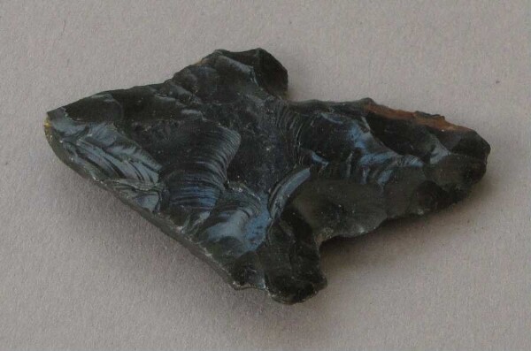 Arrowhead made from obsidian