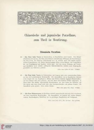 Chinesische Porzellane (Nr. 24 - 65)