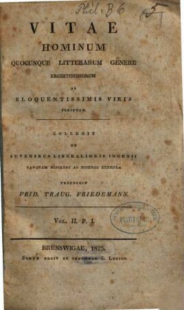 Vitae hominum quocunque litterarum genere eruditissimorum, 2,1