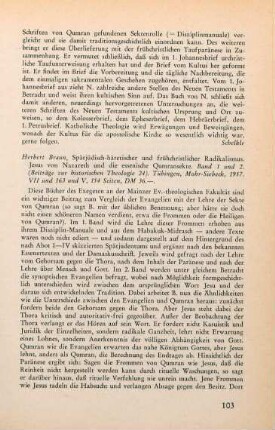 103-104 [Rezension] Braun, Herbert, Spätjüdisch-häretischer und frühchristlicher Radikalismus