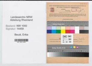 Entnazifizierung Erika Beust, geb. 18.01.1910 (Angestellte)