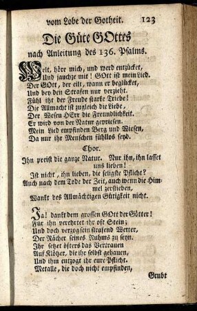 Die Güte Gottes nach Anleitung des 136. Psalms.