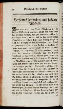 Verhältniß der wahren und falschen Philosophie.