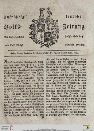 Erster Band. Zwei und Dreißigstes Stück