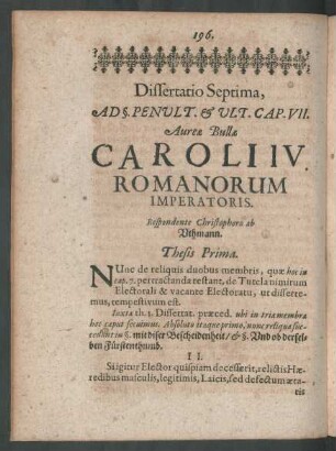 Dissertatio Septima