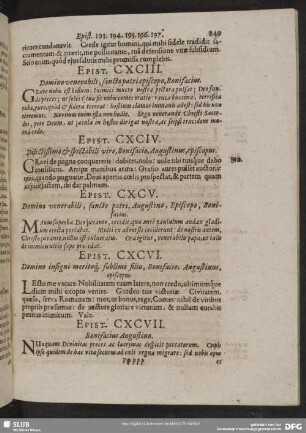 Epist. CXCIV. Dilectißimo & spectabili viro, Bonifacio, Augustinus, episcopus