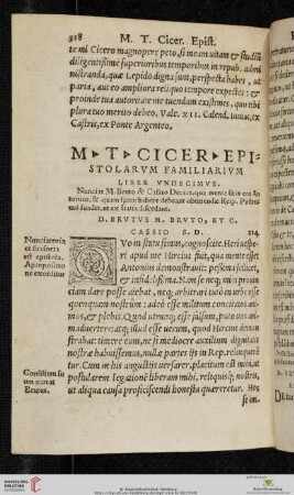 M T Ciceronis Epistolarum Familiarium Liber Undecimus