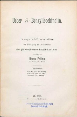 Ueber β-Benzylisochinolin