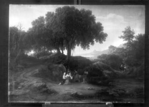 Südliche Landschaft mit Frauen an einem Brunnen
