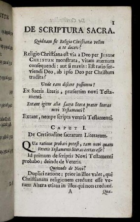 [Sectio I.] De Scriptura Sacra.
