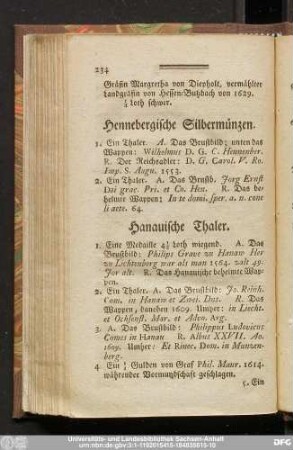 Hennebergische Silbermünzen.