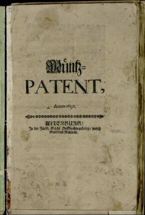 Müntz-Patent, Anno 1692