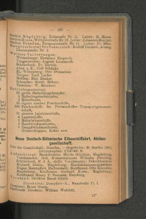 Neue Deutsch-Böhmische Elbschiffahrt, Aktien-gesellschaft.
