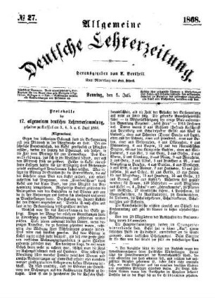 Protokolle der 17. allgemeinen deutschen Lehrerversammlung