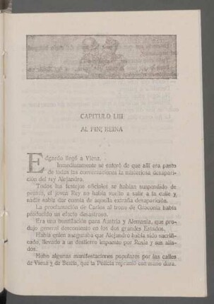 Capitulo LIII - Al fin, reina