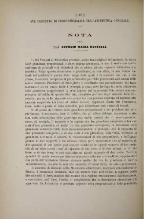 Sul concetto di proporzionalità nell'aritmetica generale.