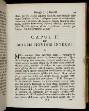 Caput II. De Morbis Hominis Interni.