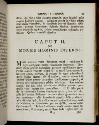Caput II. De Morbis Hominis Interni.