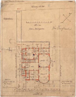 Dolmetsch, Theodor; Stuttgart - Doggenburg; Haus Druckenmüller - Grundriss EG