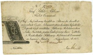 Geldschein, 5 Reichstaler, 1802