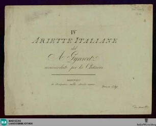 IV Ariette italiane : accomodate per la chitarra