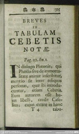 Breves In Tabulam Cebetis Notae