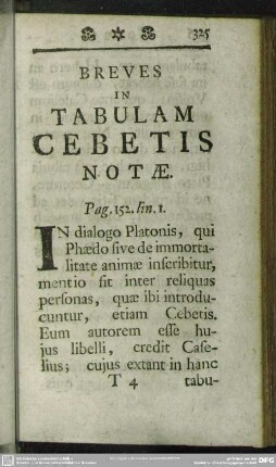 Breves In Tabulam Cebetis Notae