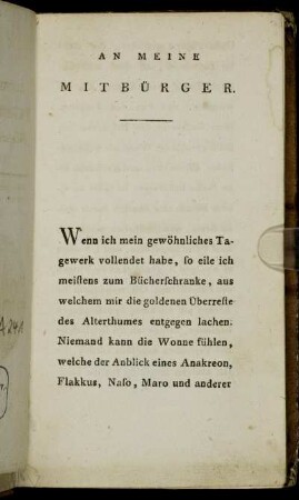 An meine Mitbürger.