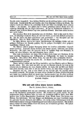 Wie wir mit Löns sehen lernen wollten