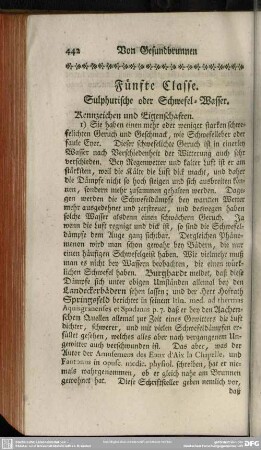 Fünfte Classe. Sulphurische oder Schwefel-Wasser