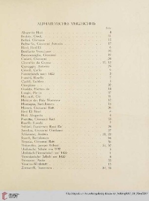 Alphabetisches Verzeichnis