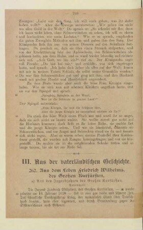 III. Aus der vaterländischen Geschichte