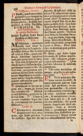 386-409, Dominica sexta post Epiphaniam.-Infra Hebdom. Septuagesimæ.