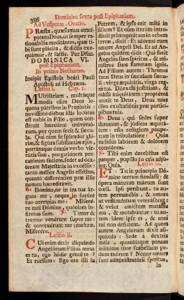 386-409, Dominica sexta post Epiphaniam.-Infra Hebdom. Septuagesimæ.