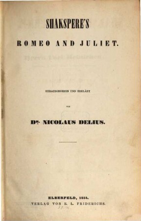 Shakspere's Werke. 2, Tragedies: Romeo and Juliet. Cymbeline. Troilus and Cressida. Coriolanus. Julius Caesar. Antony and Cleopatra
