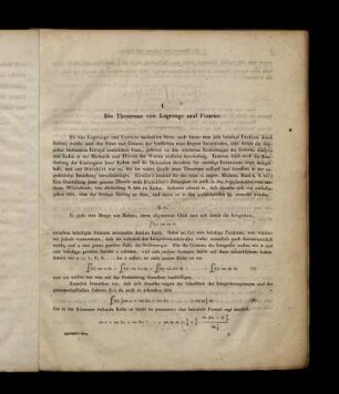 I. Die Theoreme von Lagrange und Fourier.