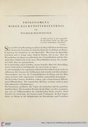 Prolegomena wider das Kunstverständnis