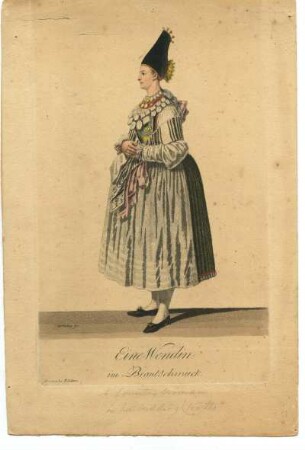 „Wendische Braut“ : Kleidung - sorbische Tracht. Ort: Hornja Łužica / Oberlausitz. Wendin im Brautschmuck.