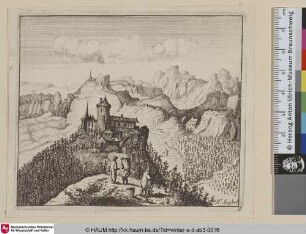 [bergige Landschaft mit Traubenpflückern]