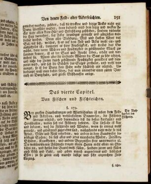 Das vierte Capitel. Von Fischen und Fischteichen.