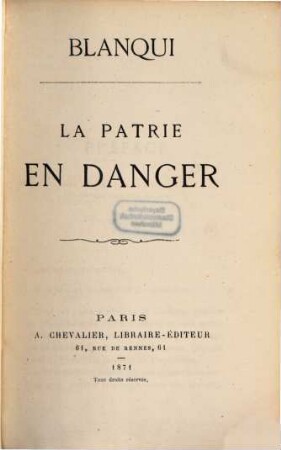 La patrie en danger