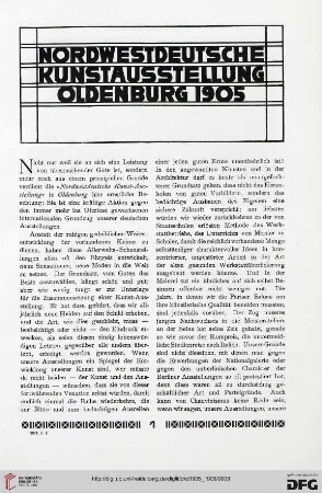 Nordwestdeutsche Kunstausstellung Oldenburg 1905