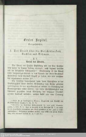 Erstes Kapitel. Vorgeschichte