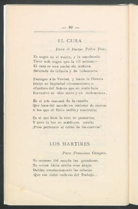El cura : Para el doctor Pedro Díaz