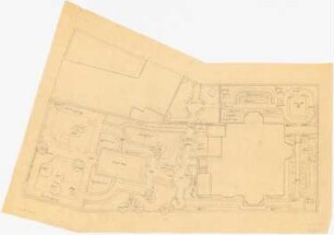 Villengarten: Grundriss des Villengartens mit Bezeichnung der Teile