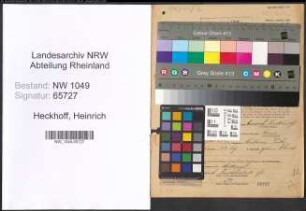 Entnazifizierung Heinrich Heckhoff , geb. 30.09.1877 (Buchhalter)