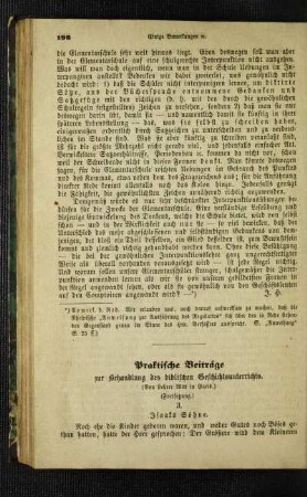 Praktische Beiträge zur Behandlung des biblischen Geschichtsunterrichts : (Fortsetzung)