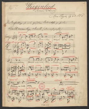 Wiegenlied. Arr; V, pf; C-Dur; RWV op. 43,5; op. 43,5