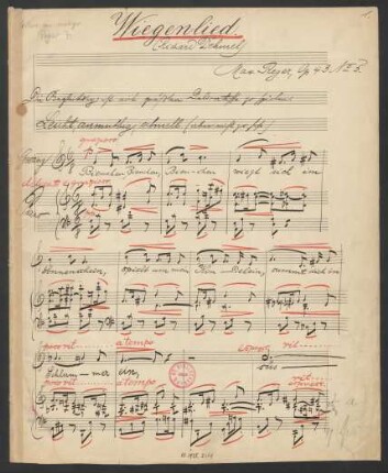 Wiegenlied. Arr; V, pf; C-Dur; RWV op. 43,5; op. 43,5
