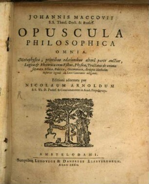 Opuscula philosophica omnia